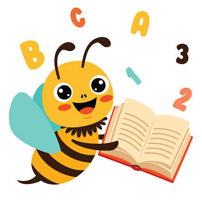 Education Illustration With Cartoon Bee