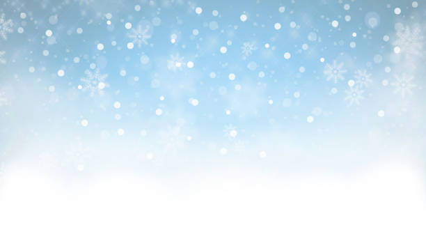 istock christmas soft blue background with snow effect 1450291874