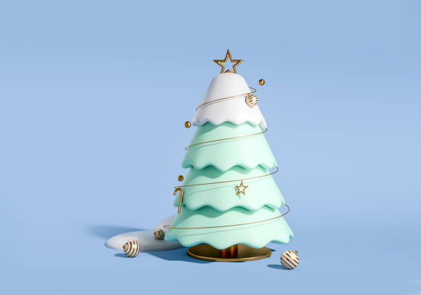 istock New Year tree with decoration and snowdrift with star 1450294552