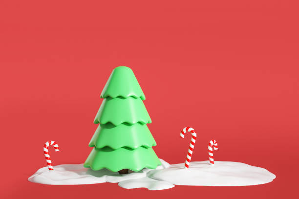 istock Christmas tree on a snowdrift, holiday concept. Copy space 1450295660