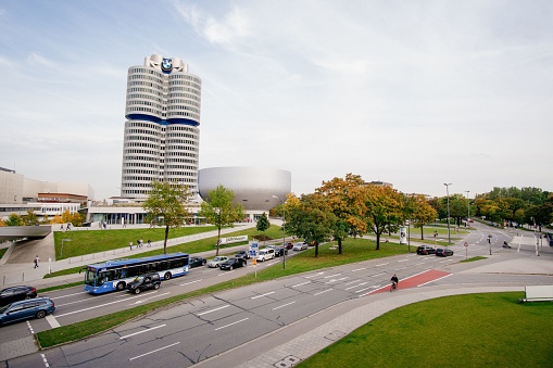 Munich, Germany – October 01, 2017: A beautiful shot of the BMW museum buildings in Munich