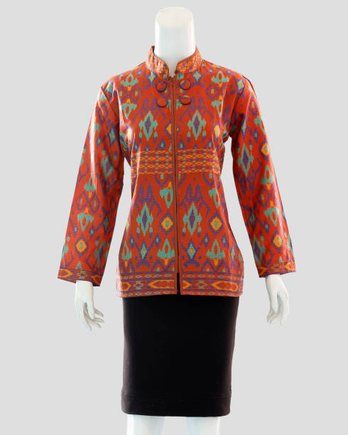 istock Formal blouse for women with a combination of colors and decorative patterns 1450296815