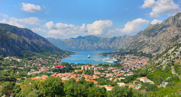 istock Wide view of Kotor Bay, Montenegro 1450296948