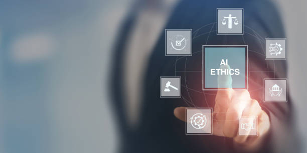 istock AI ethics or AI Law concept. Developing AI codes of ethics. Compliance, regulation, standard , business policy and responsibility for guarding against unintended bias in machine learning algorithms. 1450300490