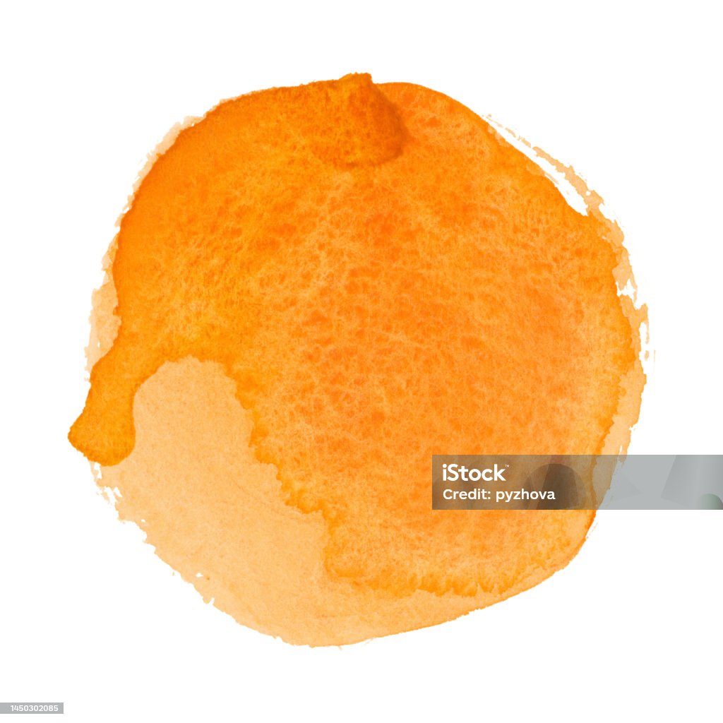 Orange Rounded Shape Round Orange Watercolor Frame Circle Shape Form Isolated On White ...