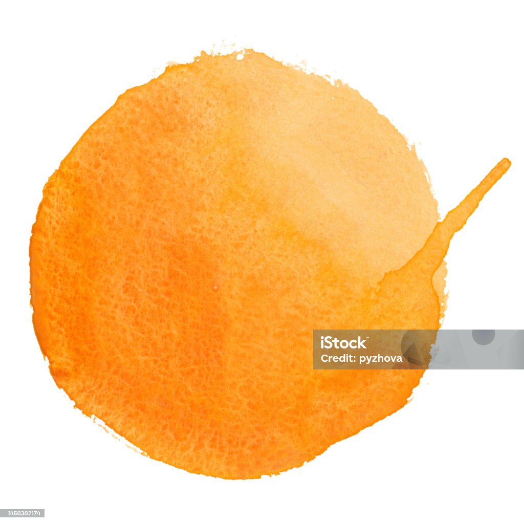 Orange Rounded Shape Round Orange Watercolor Frame Circle Shape Form Isolated On White ...