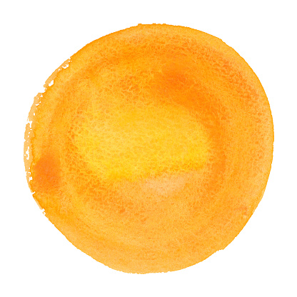Orange Rounded Shape Round Orange Watercolor Frame Circle Shape Form Isolated On White ...