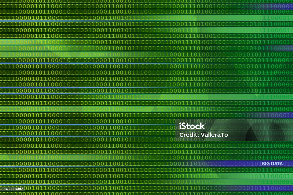 Digital Abstract Green Background Big Data Technology Copy Space ...