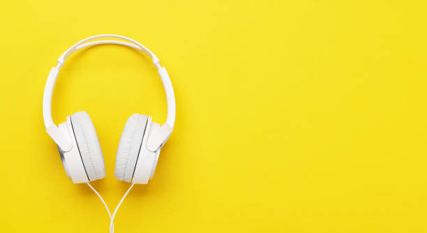 istock Headphones on yellow 1450306484