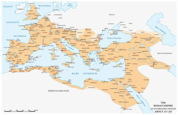 римская империя в ее максимальном расширении в 117 году нашей эры - roman ancient rome empire ancient stock illustrations