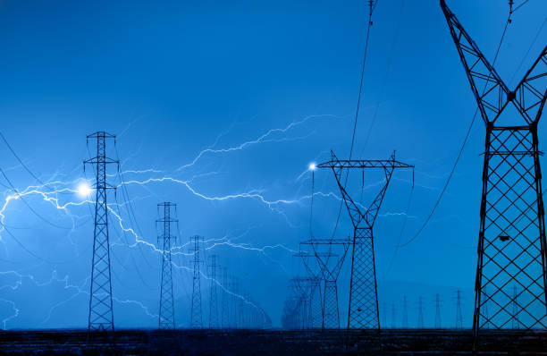 istock Lightening and Electricity Pylons 1450309953