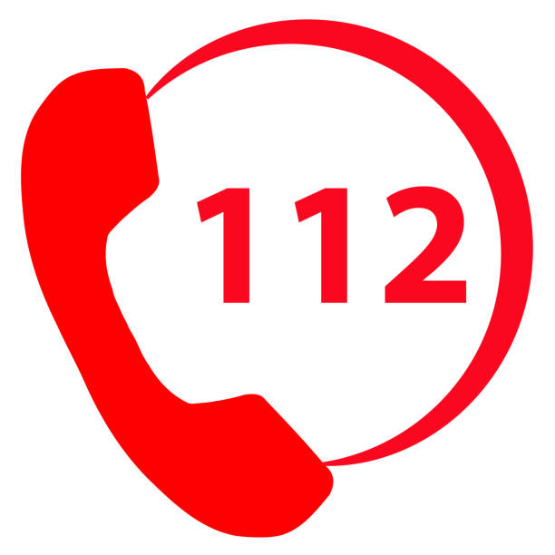 112 Emergency Call Number Emergency Call Sign Flat Style Stock Illustration - Download Image Now - iStock