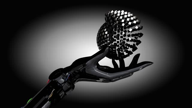 Robotic Hand Showing Nano Technology Sphere