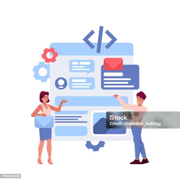 Ui Ux Designer Characters Working On Website Or Application Wireframe ...