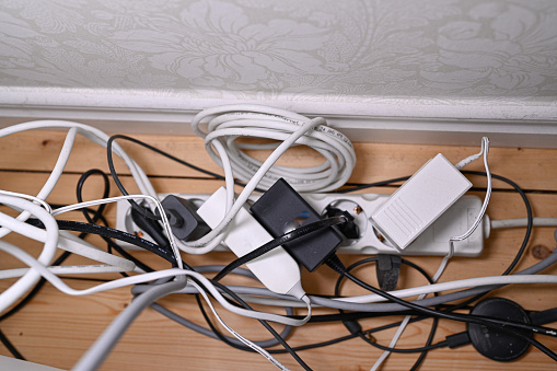 electric socket and cable indoors in Sweden december 4 2022