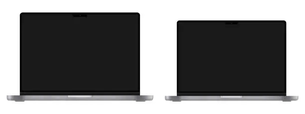 Vector illustration of New MacBook Pro. Apple Macbook Pro 2021.Editorial vector illustration.