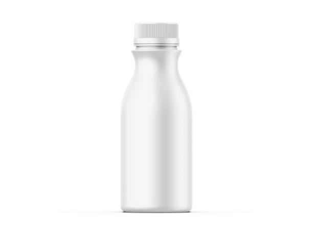 istock Flavored yogurt milk plastic bottle mockup for design and branding, 3d render illustration. 1450332151