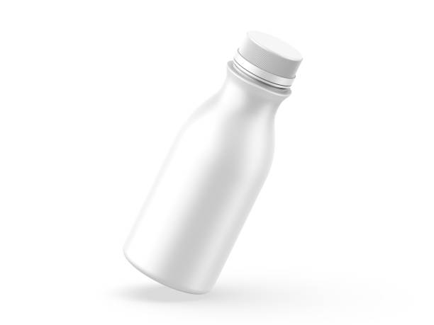 istock Flavored yogurt milk plastic bottle mockup for design and branding, 3d render illustration. 1450332169