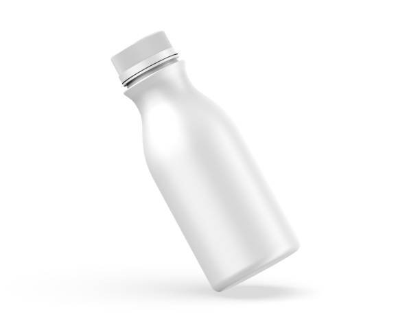istock Flavored yogurt milk plastic bottle mockup for design and branding, 3d render illustration. 1450332171