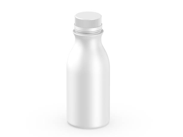 istock Flavored yogurt milk plastic bottle mockup for design and branding, 3d render illustration. 1450332188