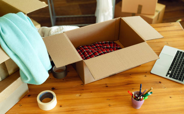 istock Pre owned clothes resale or donation. 1450338841