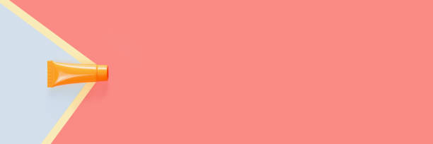 istock Blank tube layout on red background. Banner. 1450338892