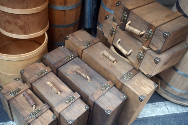 istock retro wooden suitcase 1450341771