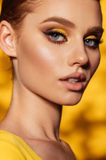 istock Beautiful woman with bright make-up 1450342999
