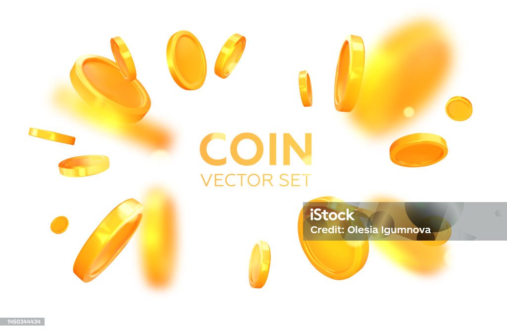 Coins Exploding Scattering Realistic Golden 3d Coins Explosion Falling Coins Stock ...