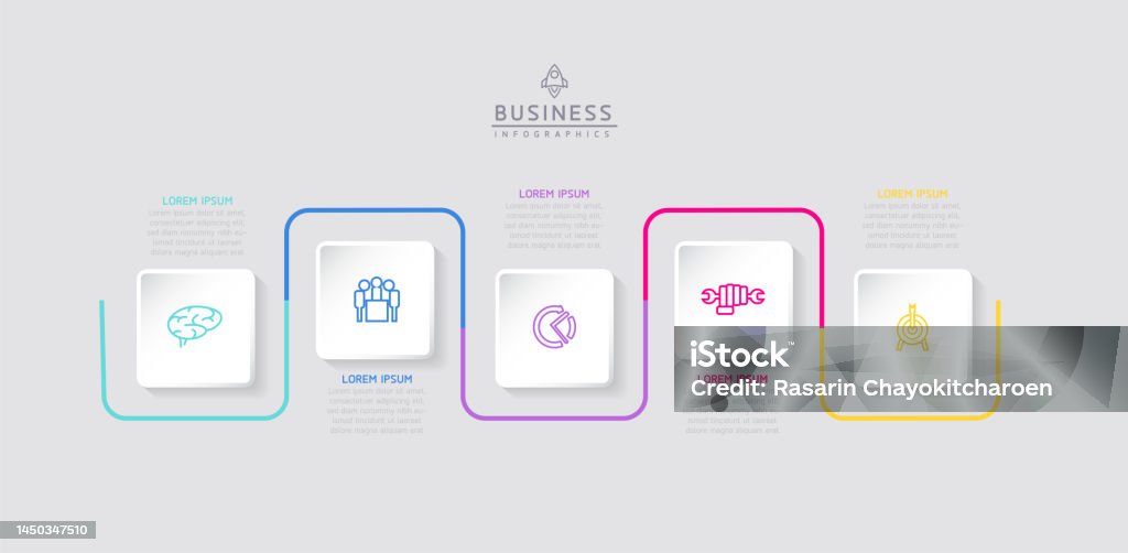 Template Connection Process Circular Connection Steps Infographic Template Stock Illustration ...