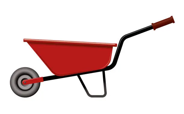 Vector illustration of Wheelbarrow Isolated on White Background
