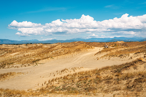 The Sand Dunes of Paoay, Ilocos norte, Philippines\nLandscape with sand hills near the ocean.