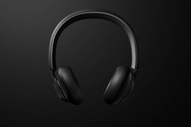 istock Headphones 3d illustration on black background 1450353217