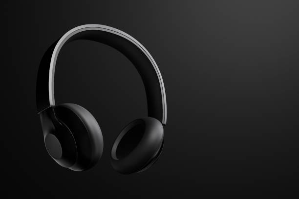 istock Headphones 3d illustration on black background 1450353243