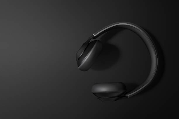 istock Headphones 3d illustration on black background 1450353255