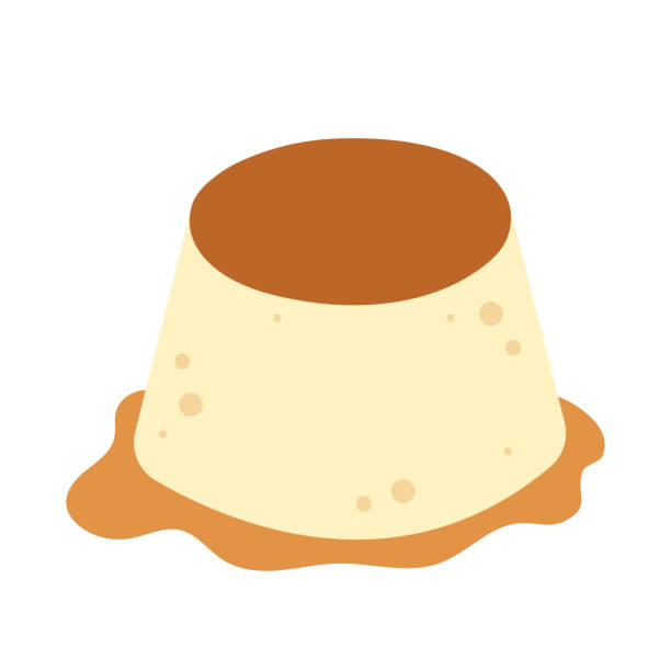 ilustrações de stock, clip art, desenhos animados e ícones de purin. japanese custard pudding topped with caramel sauce. asian sweet dessert. flat vector illustration isolated on white background. - japanese maple