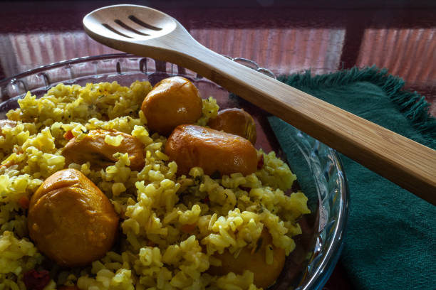 Brown rice with pequi. (Caryocar Brasiliense)