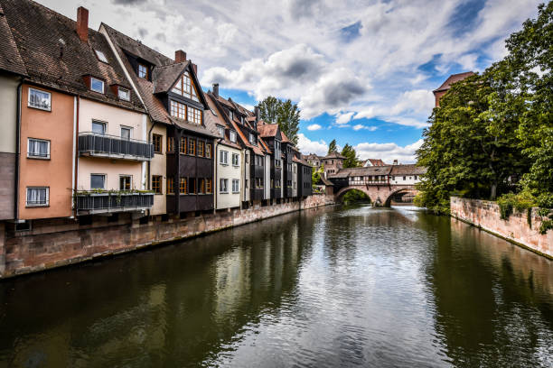 istock Buildings On Pegnitz River And Chain Bridge In Nuremberg, Germany 1450368852