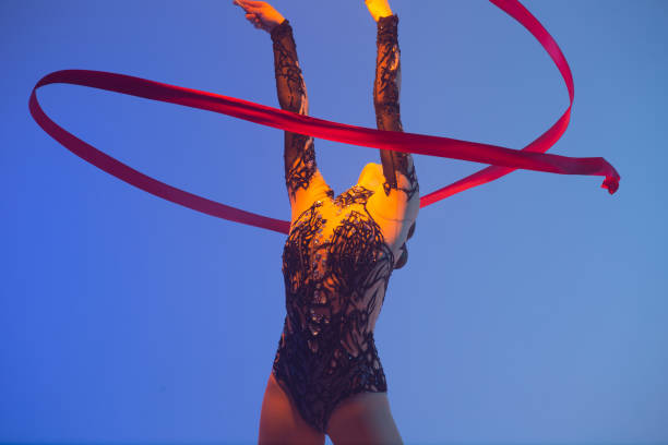 istock Beautiful woman rhythmic gymnast 1450370557
