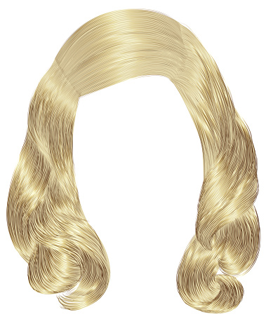 trendy woman long children's  hairstyle blond colors .  beauty fashion .  realistic  graphic 3d.