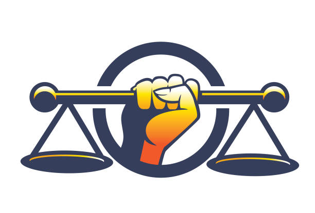 логотип весов правосудия - weight scale scales of justice justice balance stock illustrations