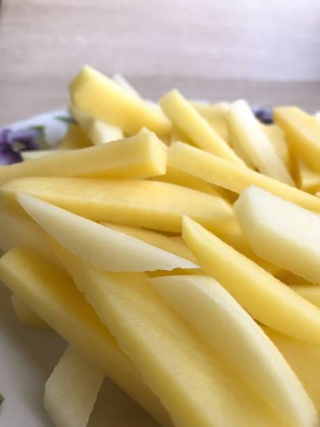 istock raw potatoes cut for making French fries 1450379569