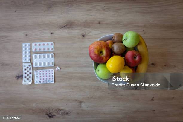 The Concept Of Choice Stock Photo - Download Image Now - Apple - Fruit, Lemon - Fruit, Antibiotic