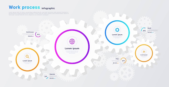 Work Process Infographic Stock Illustration - Download Image Now - Gear ...
