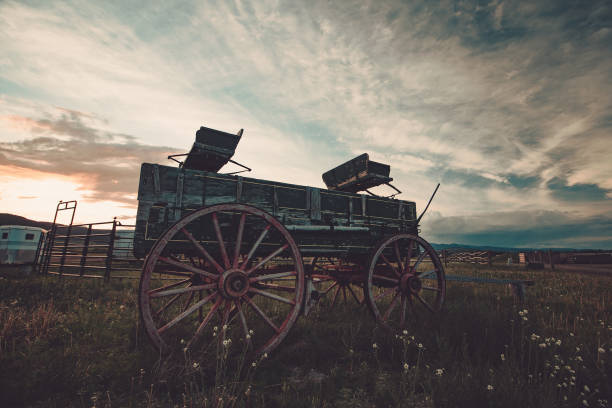 Old wooden horse-drawn carriage