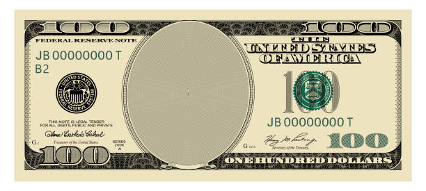 미국 달러 100 세리아 2006 - banknote100 - 흰색 배경에 격리된 미국 달러 지폐 현금 돈. - one hundred dollar bill stock illustrations