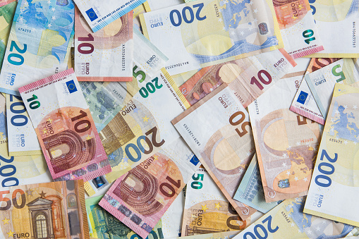 Euro banknote currency finance background