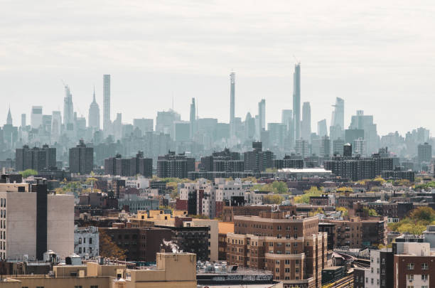 ブロンクスの近所とニューヨーク市のパノラマ。 - the bronx ストックフォ�トと画像