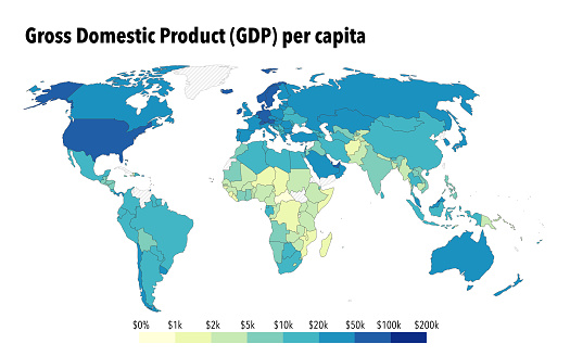 Gross domestic product for different countries