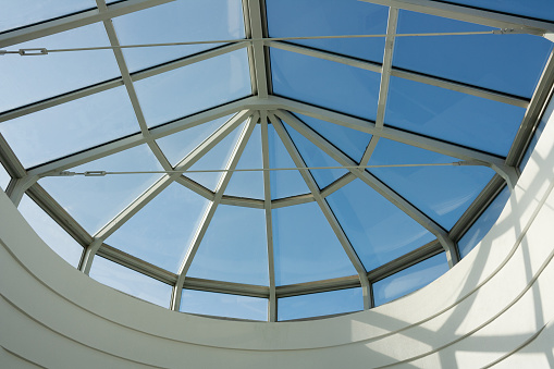 glass dome in a modern building